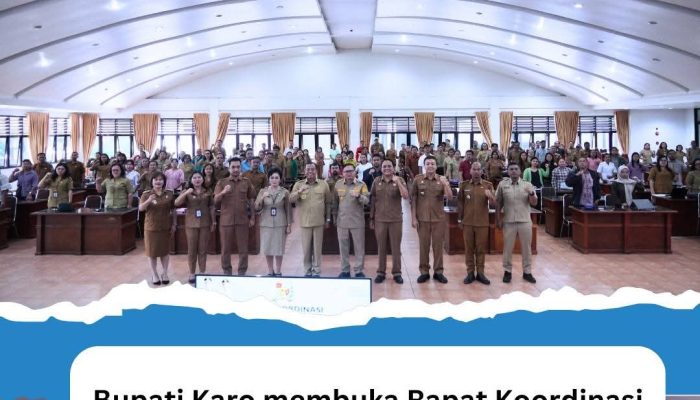 Bupati Karo membuka Rapat Koordinasi Tim Percepatan Penurunan Stunting (TPPS) tahun 2025