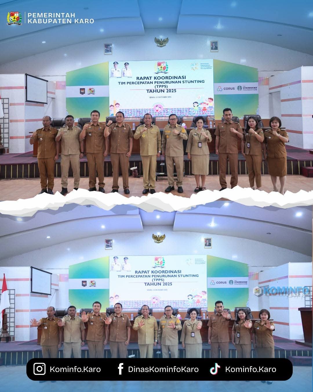 Bupati Karo membuka Rapat Koordinasi Tim Percepatan Penurunan Stunting (TPPS) tahun 2025