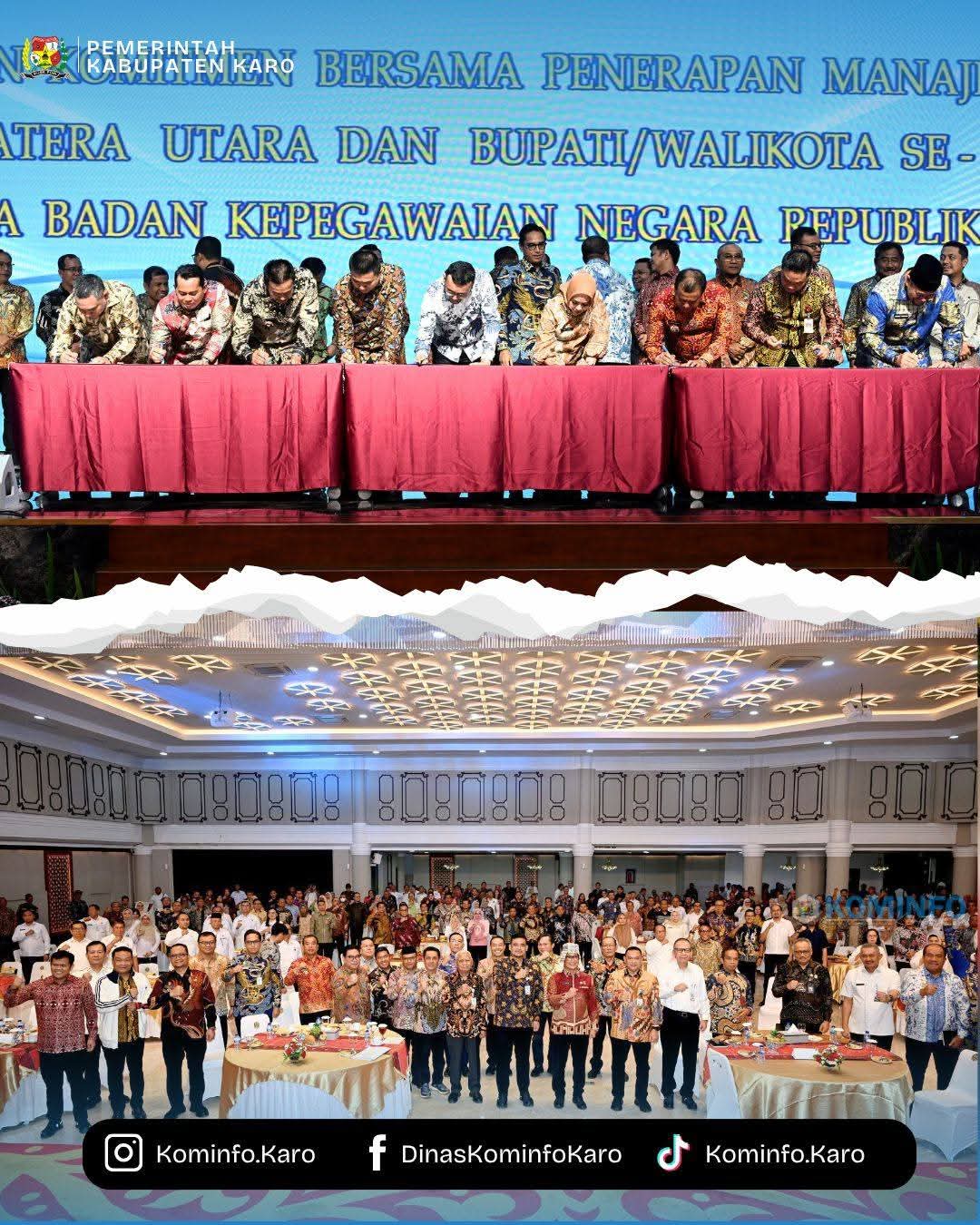 Bupati Karo Tandatangani Komitmen Penerapan Manajemen Talenta ASN, Dukung Reformasi Birokrasi Berbasis Kinerja Bupati Karo Tandatangani Komitmen Penerapan Manajemen Talenta ASN, Dukung Reformasi Birokrasi Berbasis Kinerja