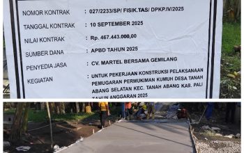 Pemerintah Desa Tanah Abang Selatan Mengapresiasi Atas Bantuan Pembangunan Dari Dinas Perkim Provinsi Sumatera Selatan