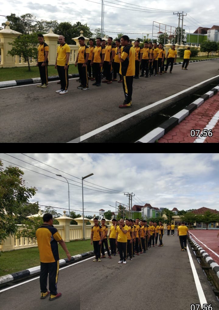 Polres PALI Laksanakan Kegiatan Olahraga Rutin Jaga Stamina Personel