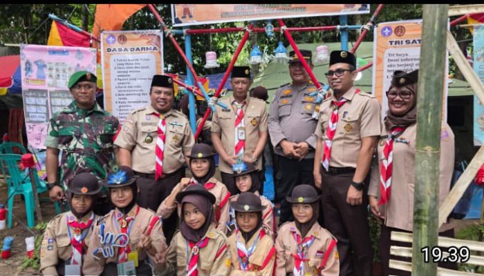 Polsek Talang Ubi Amankan Pembukaan Giat Prestasi Pramuka Kwarcab PALI Ke-IV Tahun 2025