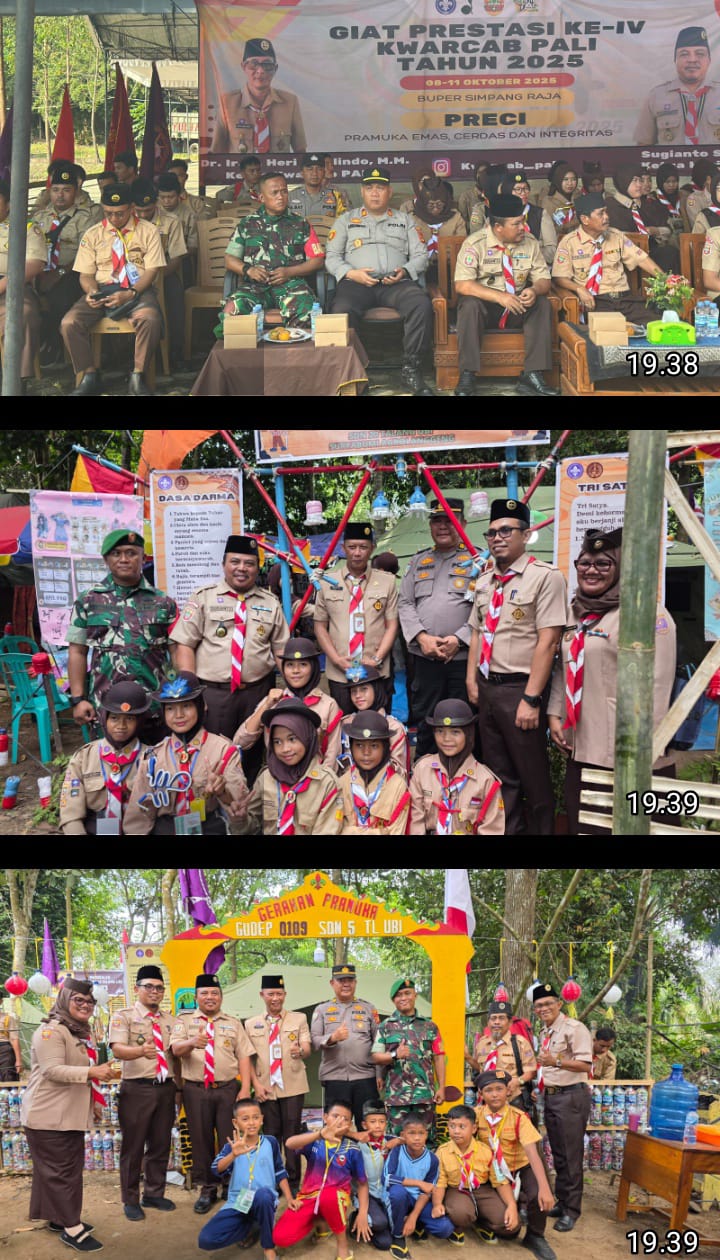 Polsek Talang Ubi Amankan Pembukaan Giat Prestasi Pramuka Kwarcab PALI Ke-IV Tahun 2025