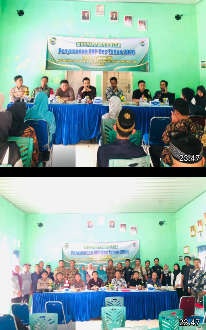 Bhabinkamtibmas Desa Semangus Hadiri Musyawarah Desa, Dukung Tata Kelola Pemerintahan yang Transparan dan Partisipatif