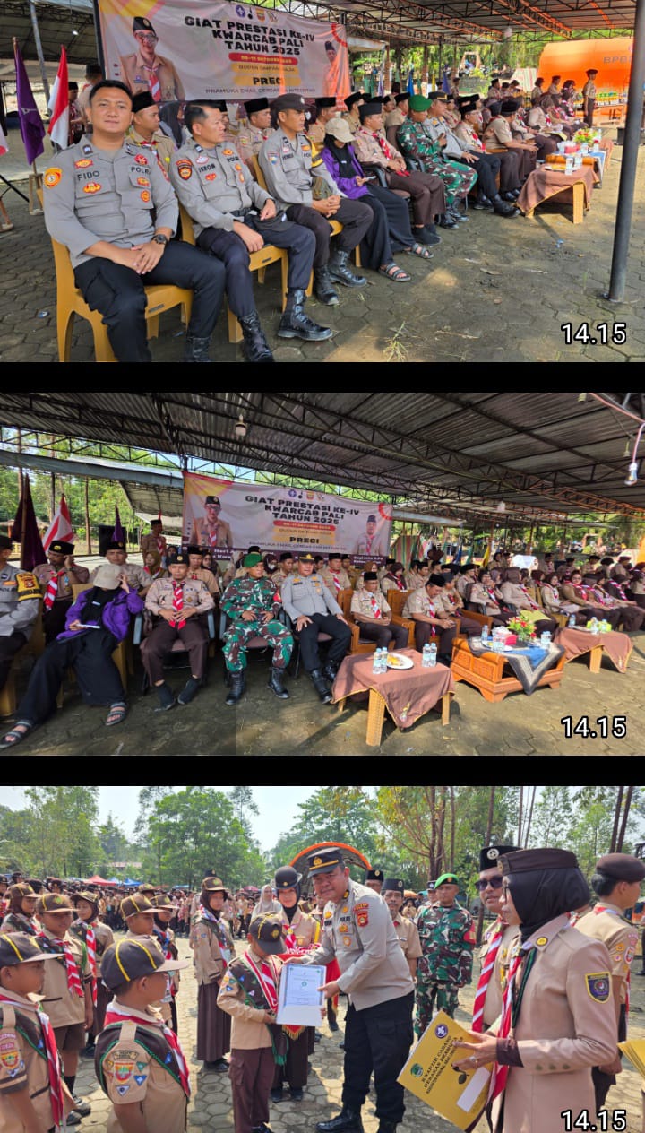 Polsek Talang Ubi Amankan Penutupan Giat Prestasi Pramuka Ke-IV Kwartir Cabang PALI Tahun 2025