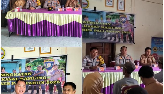 Kasat Binmas Polres PALI Sosialisasi Peningkatan Kemampuan Kasatkamling di Desa Karta Dewa