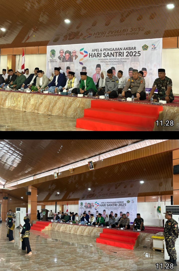 Polres PALI Amankan Kegiatan Apel dan Pengajian Akbar Hari Santri 2025 di Pendopoan Bupati
