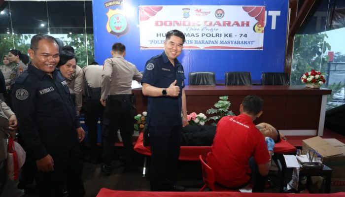 Sambut HUT ke-74, Humas Polda Sumut Gelar Donor Darah Serentak Wujud Kepedulian untuk Sesama
