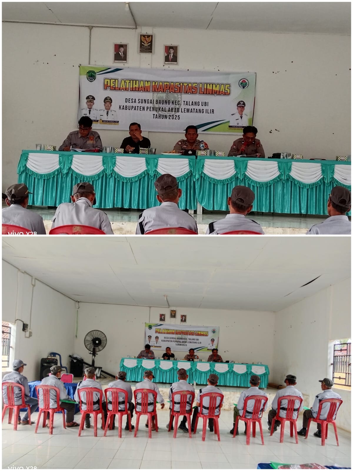 Pelatihan Peningkatan Kapasitas Linmas di Desa Sungai Baung, Bentuk Sinergi Pemerintah dan Polri Dalam Menjaga Kamtibmas
