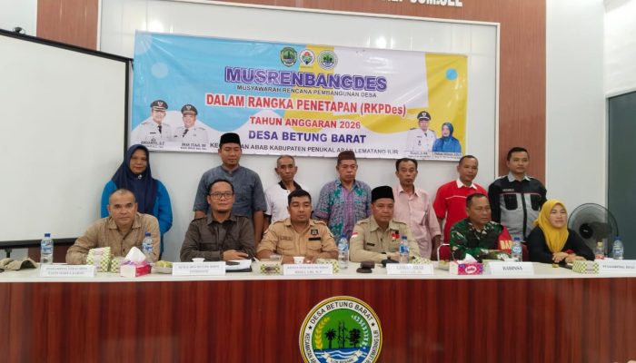 Dalam Rangka Menetapkan RKPDes Tahun 2026, Pemdes Betung Barat Gelar Musrenbangdes