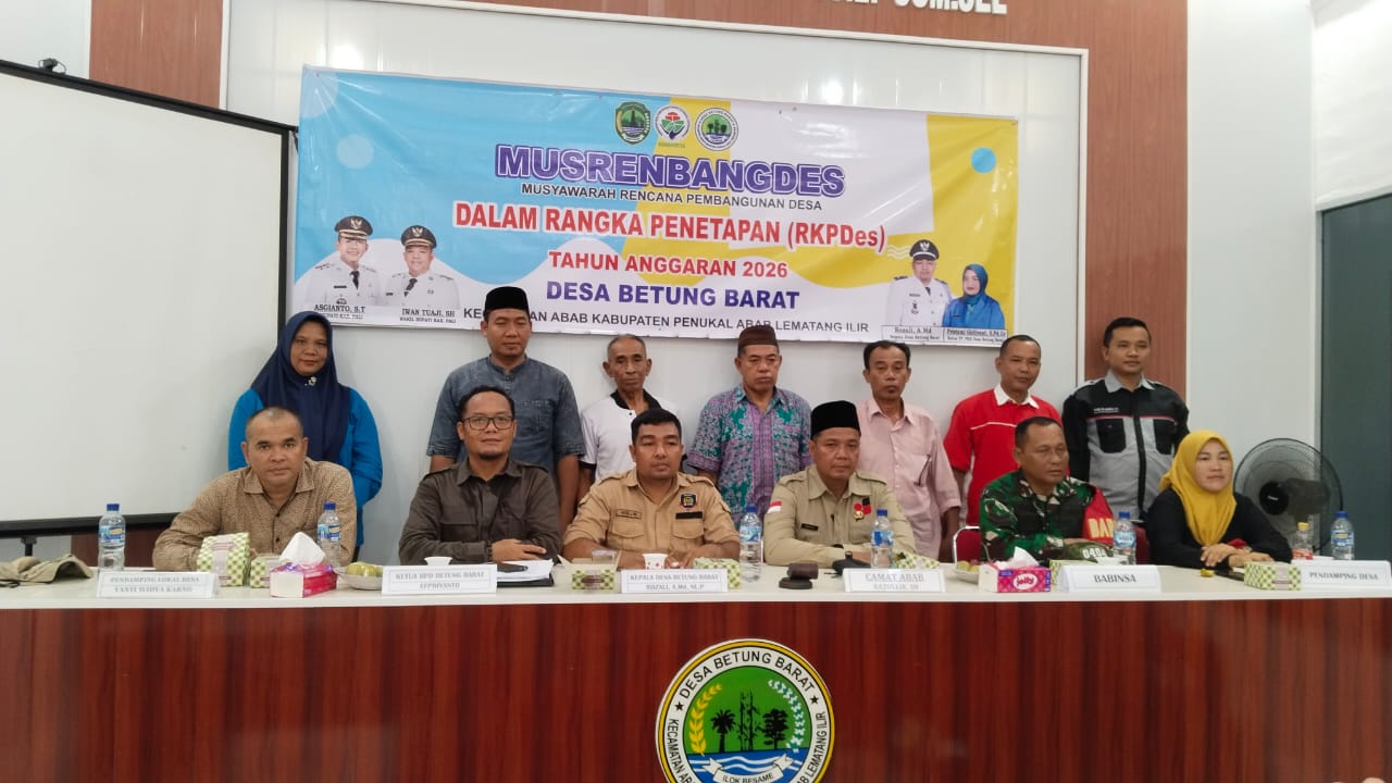 Dalam Rangka Menetapkan RKPDes Tahun 2026, Pemdes Betung Barat Gelar Musrenbangdes