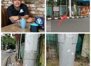 Diduga Ada Konspirasi Terselubung Kepala DPMPTSP dan Satpol-PP Kota Palembang Bungkam Baleho Berdiri Diatas Trotoar Simpang 5 DPRD