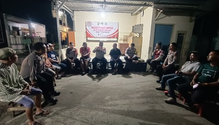 Kapolsek Serang Baru Gelar Ngopi Kamtibmas, Warga Diajak Waspadai Kejahatan Konvensional dan Penipuan Online
