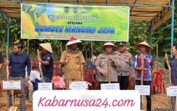 Polsek Talang Ubi Dukung Program Ketahanan Pangan Nasional, Tanam Jagung di Desa Sukamaju