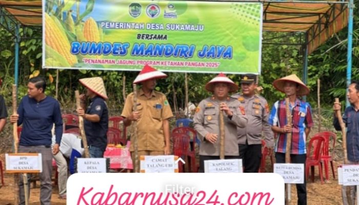 Polsek Talang Ubi Dukung Program Ketahanan Pangan Nasional, Tanam Jagung di Desa Sukamaju