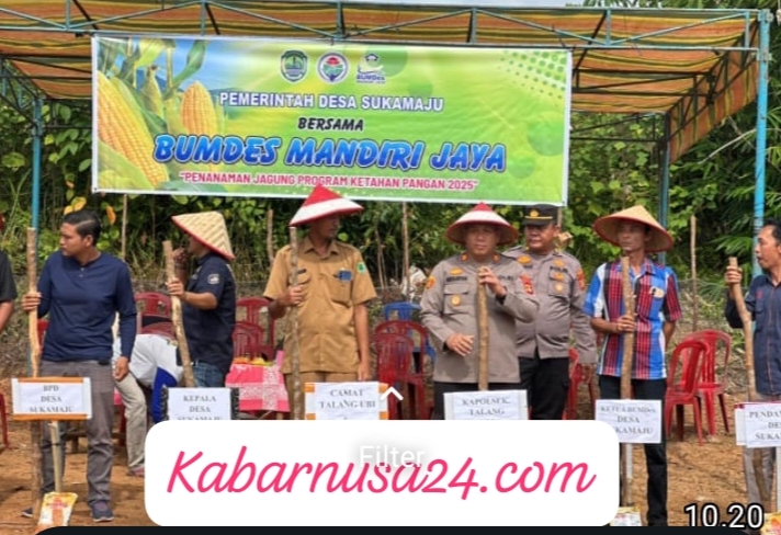Polsek Talang Ubi Dukung Program Ketahanan Pangan Nasional, Tanam Jagung di Desa Sukamaju