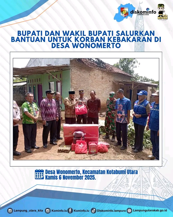 Bupati Dan Wakil Bupati Salurkan Bantuan Untuk Korban Kebakaran Di Desa Wonomarto