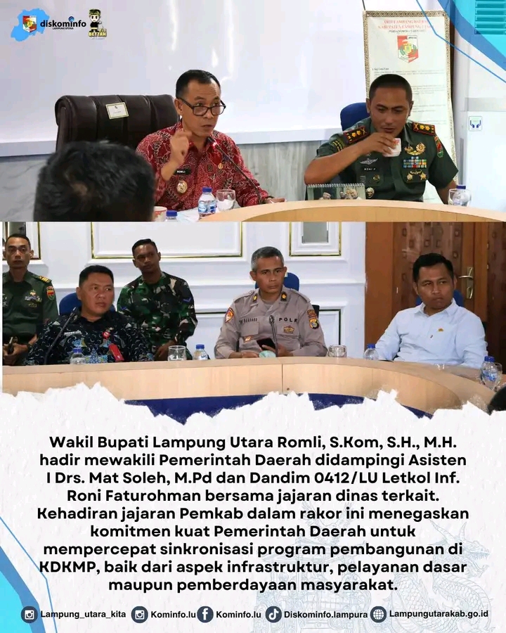 Sinergi Percepatan Pembangunan KDKMP , Lampung Utara Ikuti Rakor Virtual Asistensi Pembangunan