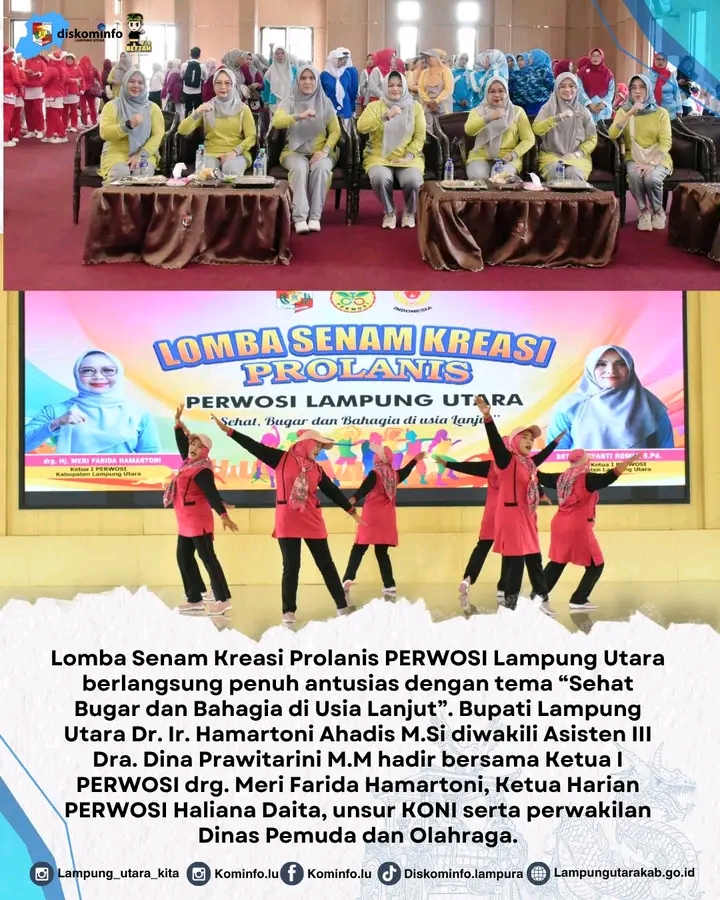 Semangat Sehat Mengalir Di Lomba Senam Kreasi Prolanis PERWOSI Lampung Utara