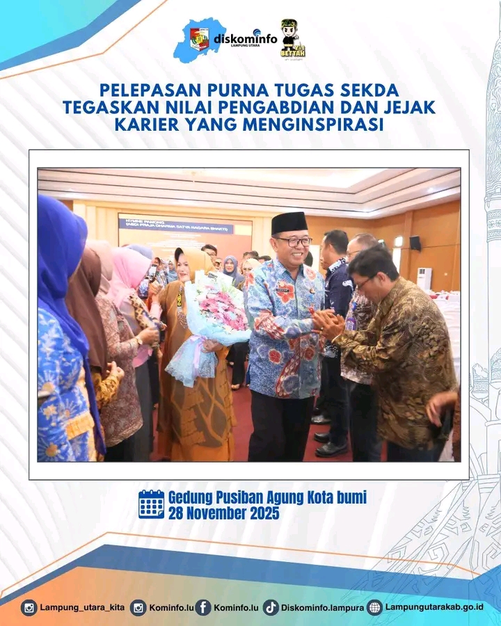 Pelepasan Purna Tugas Sekda Tegaskan Nilai Pengabdian Dan Jejak Karir Yang Menginspirasi Lampura