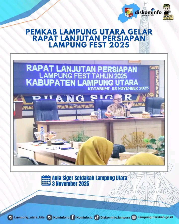 Pemkab Lampung Utara Gelar Rapat Lanjutan Persiapan Lampung Fest 2025