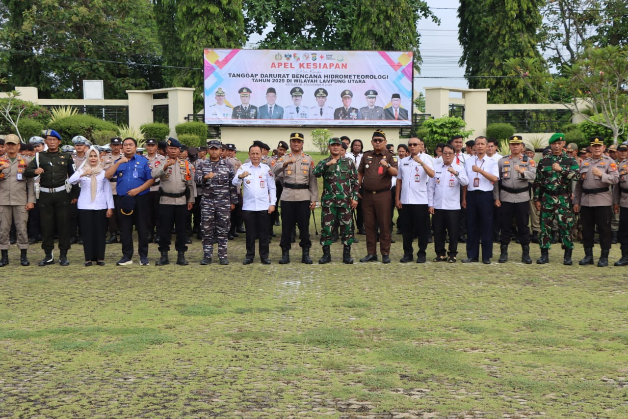Tanggap Darurat Bencana Alam, Polres Lampung Utara Gelar Apel Siaga
