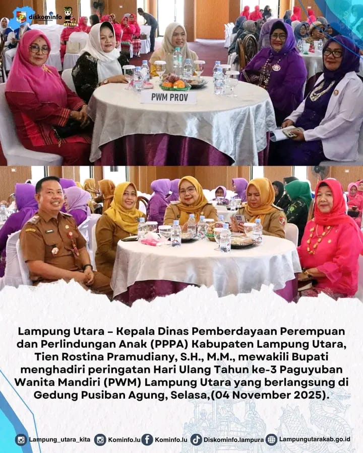 Perempuan Berdaya , Lampung Utara Maju; HUT Ke - 3 Paguyuban Wanita Mandiri Di Rayakan Di Pusiban Agung