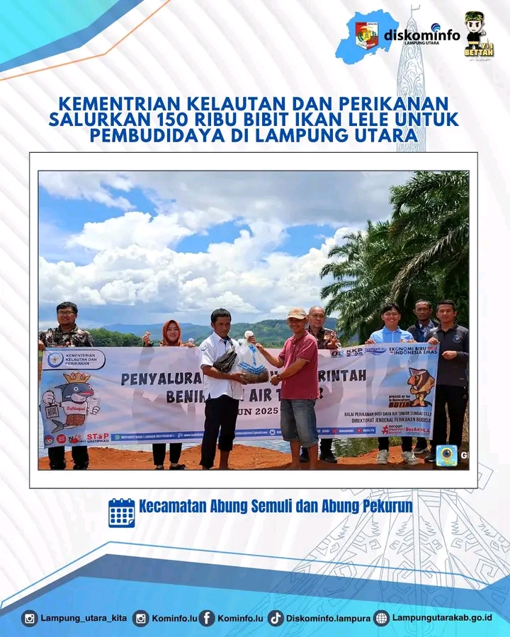 Kementerian Kelautan Dan Perikanan Salurkan 150 Ribu Bibit Ikan Lelek Untuk Pembudidaya Di Lampung Utara