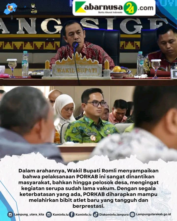 Wakil Bupati Pimpin Rapat Penetapan PORKAB Lampung utara 2025