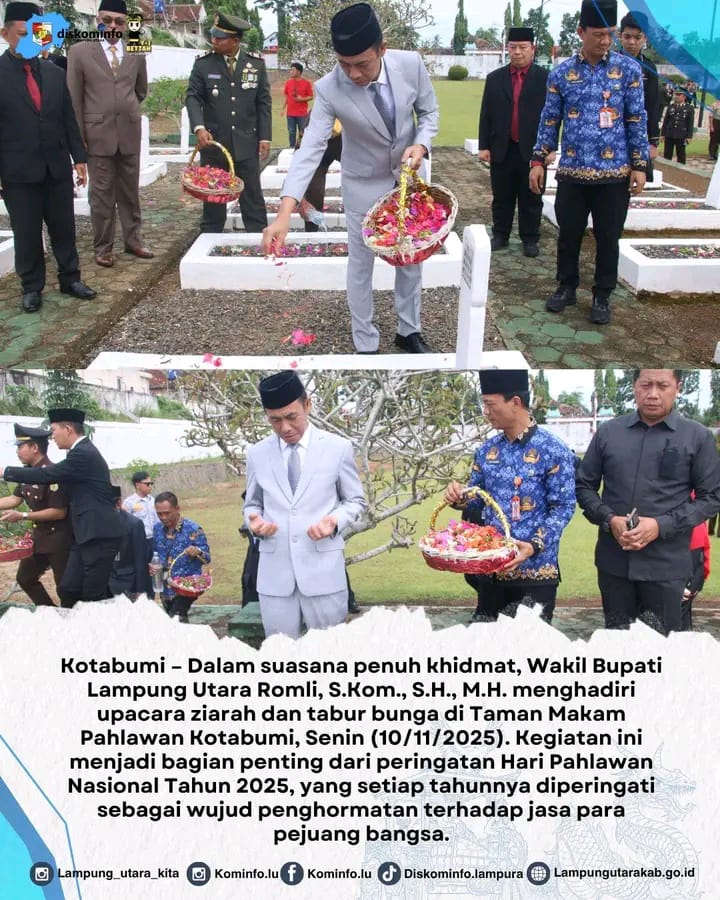 Meneladani Semangat Pahlawan, Wakil Bupati Hadiri, Upacara Ziarah Di Taman Makam Pahlawan