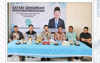 Pemkab Lampura Dukung  Gerakan Gemar Makan Ikan  (Gemari) Balai Desa Sumber Arum, Kecamatan Kotabumi