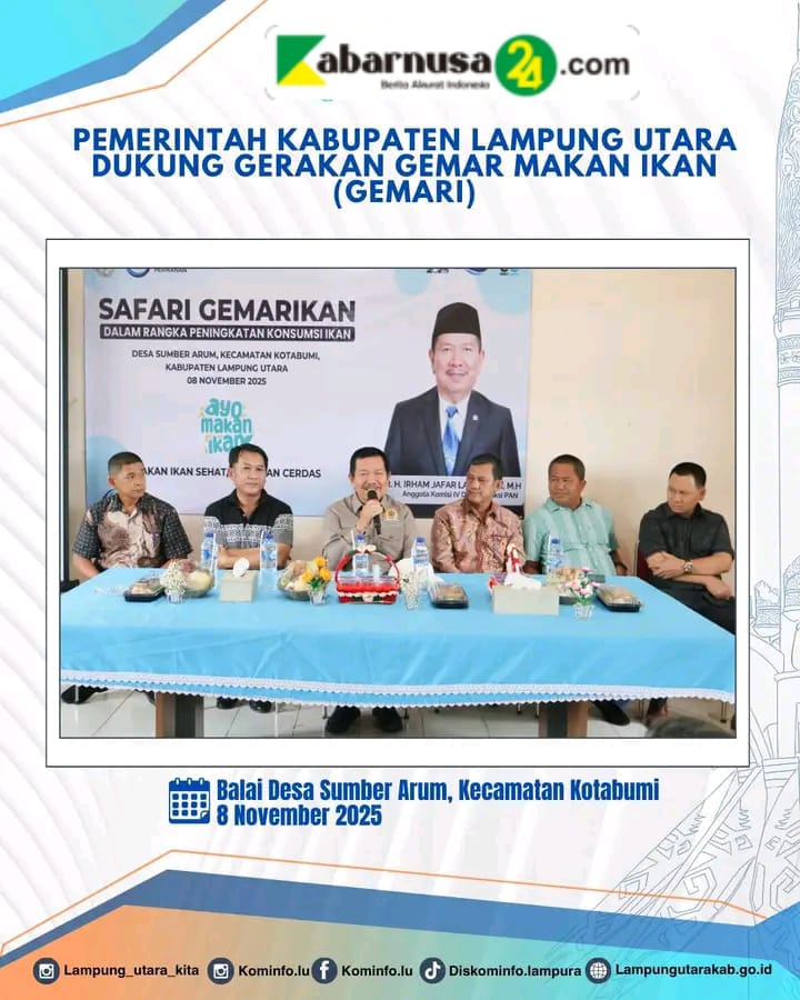 Pemkab Lampura Dukung Gerakan Gemar Makan Ikan (Gemari) Balai Desa Sumber Arum, Kecamatan Kotabumi