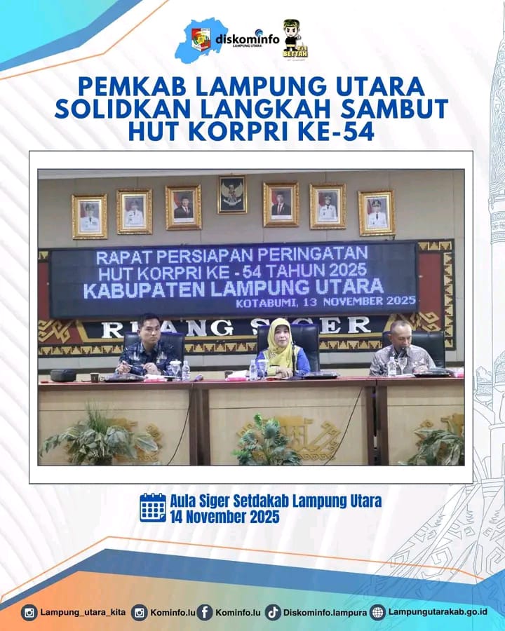 Pemkab Lampura Solidkan Langkah Sambut HUT KORPRI Ke -54
