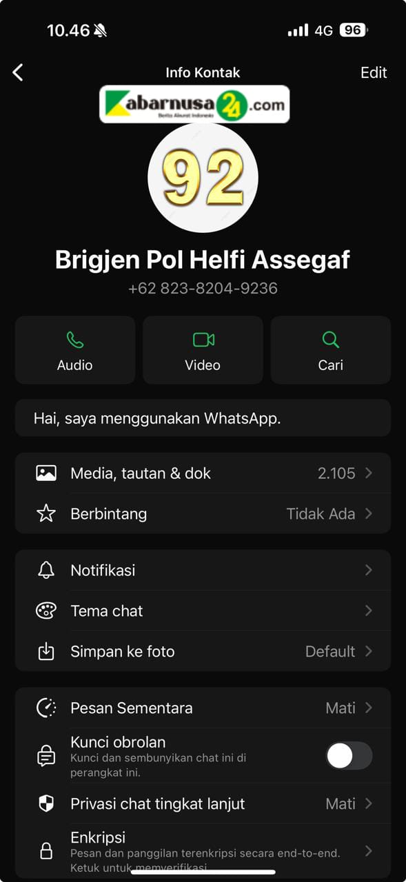 * Nomor WhatsApp Dicatut Oleh Oknum, Polda Lampung Tegaskan Bukan Milik Kapolda Irjen Pol Helfi Assegaf *