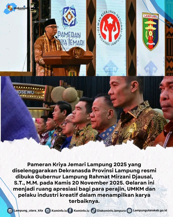 Kriya Lampung Menginspirasi, Pameran Kriya Jemari Lampung 2025 Resmi Dibuka