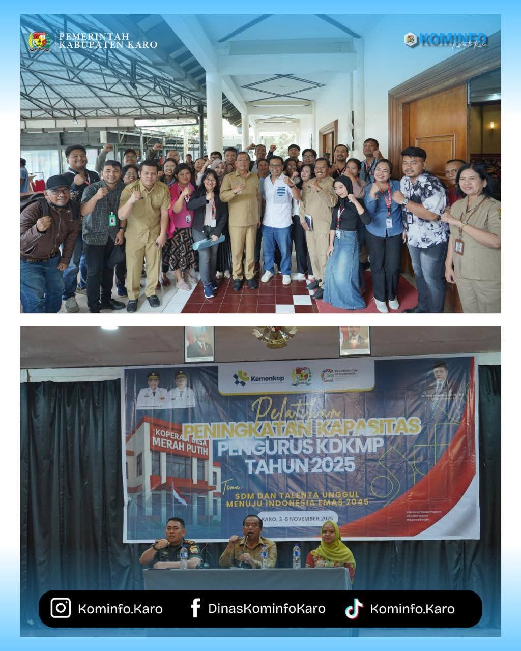 Bupati Karo Buka Pelatihan Peningkatan Kapasitas SDM Pengurus Koperasi Desa/Kelurahan Merah Putih Tahun 2025