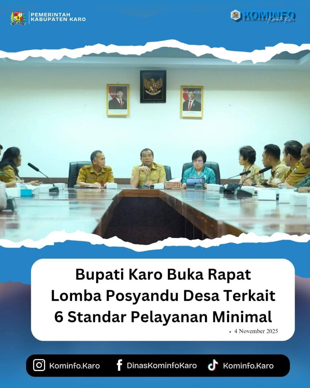 Bupati Karo Buka Rapat Lomba Posyandu Desa Terkait 6 Standar Pelayanan Minimal