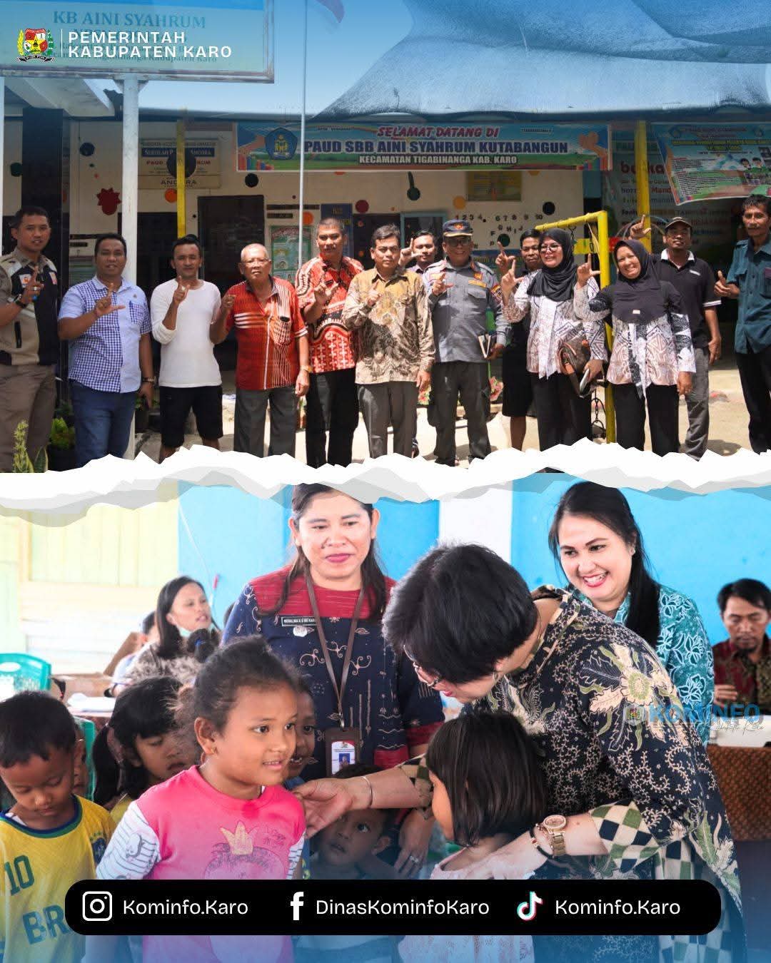 Bunda PAUD dan Ketua Tim Pembina Posyandu Karo Dukung Penerapan Pola Asuh Anak di Guru Benua dan Posyandu Hebat Sesuai SPM di Kuta Bangun
