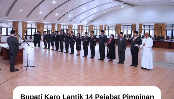 Bupati Karo Lantik 14 Pejabat Pimpinan Tinggi Pratama, Tegaskan Komitmen Kinerja dan Evaluasi Berkelanjutan