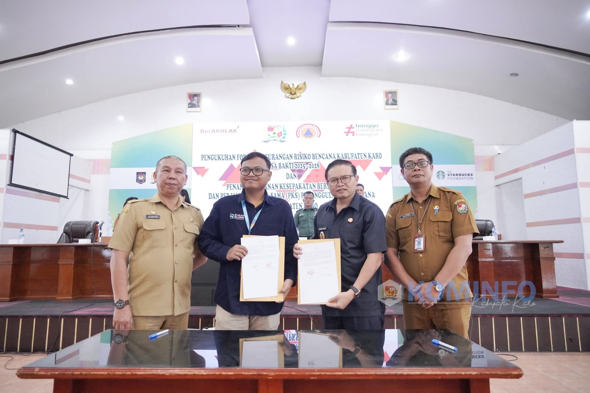 Kolaborasi untuk Kesiapsiagaan Bencana dan Pembangunan Daerah Gelar Penandatanganan MoU dan Pengukuhan PRB kan Karo 