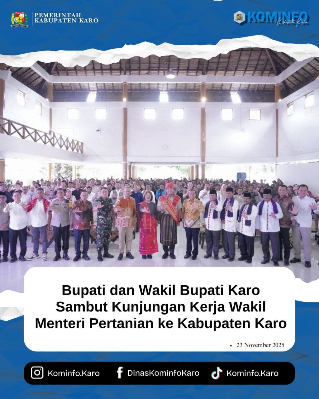 Wamentan RI Kunker ke Kabupaten Karo Perkuat Sinergi Pembangunan Sektor Pertanian