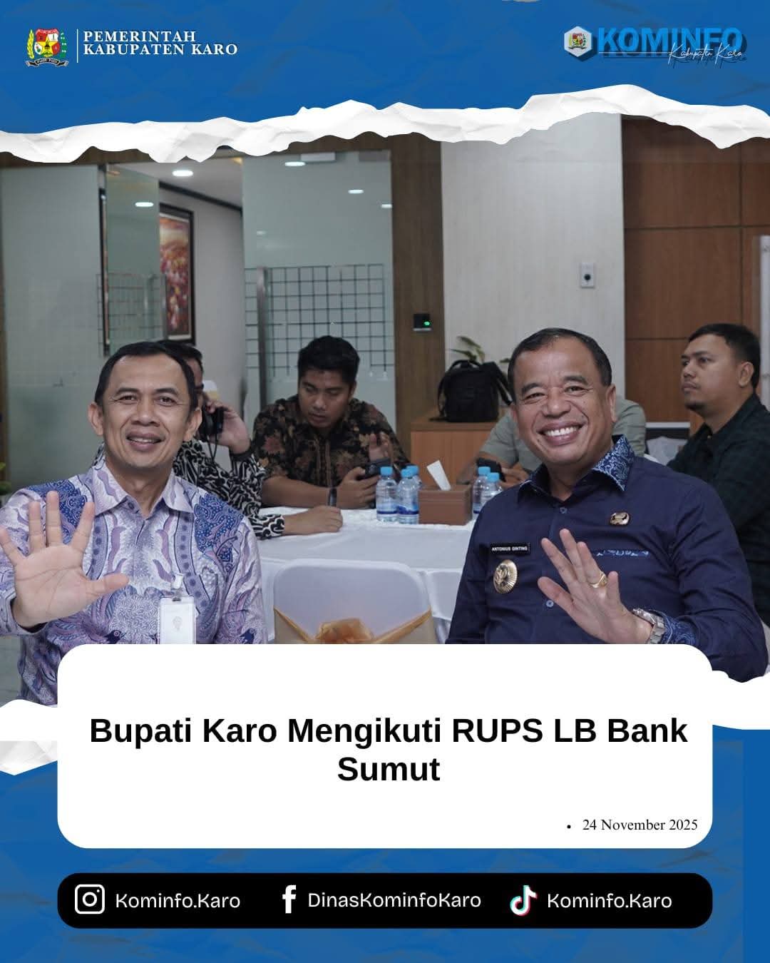 Bupati Karo Mengikuti RUPS LB Bank Sumut