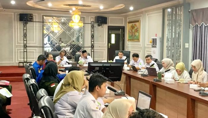 Staf Ahli Bupati PALI Drs.Kusmayadi,M.Si, Pimpin Rapat Pembahasan Perbup Rencana Aksi Penerapan SPM