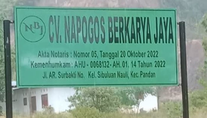 Dinas Perizinan Tapteng Akui Izin CV Napogos Berkarya Jaya untuk Kegiatan Galian C Tanah Urug