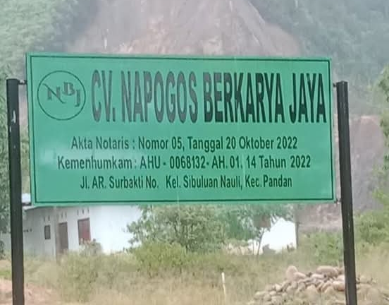 Dinas Perizinan Tapteng Akui Izin CV Napogos Berkarya Jaya untuk Kegiatan Galian C Tanah Urug