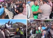 Demo GTB Ricuh di Pandan: Lempar Batu Pecah di Jalan Raja Junjungan Lubis, Rahmansyah Sibarani Turun Langsung Tenangkan Massa