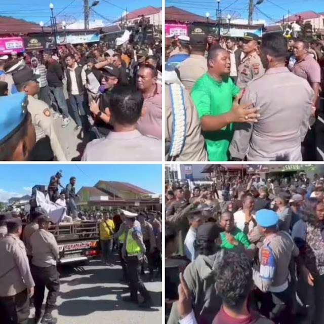 Demo GTB Ricuh di Pandan: Lempar Batu Pecah di Jalan Raja Junjungan Lubis, Rahmansyah Sibarani Turun Langsung Tenangkan Massa