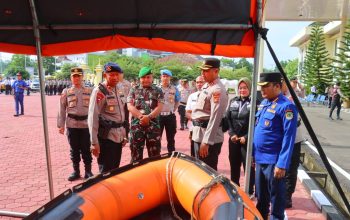 AKBP Yunar H.P Sirait Pimpin Apel Kesiapan Tanggap Darurat Bencana Hidrometeorologi Di Mako Polres PALI