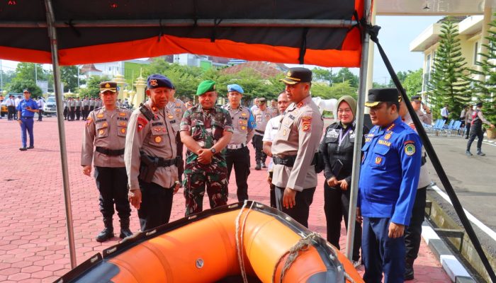 AKBP Yunar H.P Sirait Pimpin Apel Kesiapan Tanggap Darurat Bencana Hidrometeorologi Di Mako Polres PALI