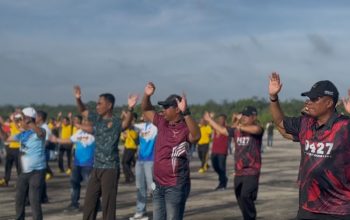 Meriahkan HUT Penerbangan TNI AD Gelar Senam Bersama dan Bazar UMKM